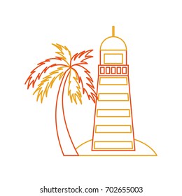Sea lighthouse on the beach