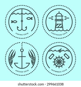 sea line icons badges