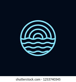 Sea ​​logo line template