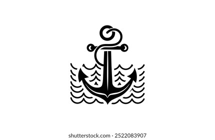 sea lines and anchor logo