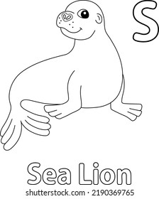 Sea Lion Alphabet ABC Coloring Page S