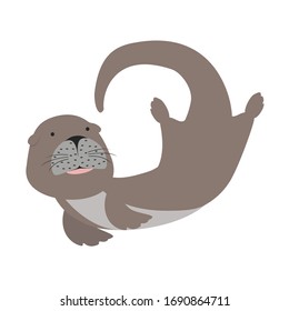 sea lion animal character cartoon on a white background