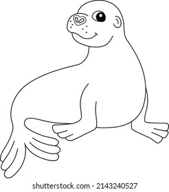 Sea Lion Animal Coloring Page Isolated for Kids