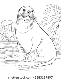 Sea Lion coloring page easy