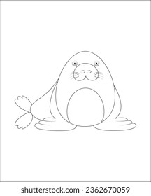 Sea Lion Coloring Pages|coloring book page|line art for kids and adults