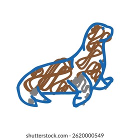 sea lion doodle icon sketch vector. sea lion sign. isolated symbol illustration