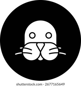 Sea Lion Face single vector icon illustration