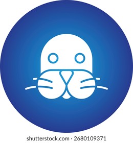 Sea Lion Face single vector icon illustration
