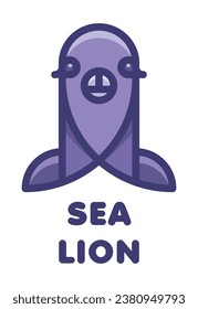 sea lion filled outline logo