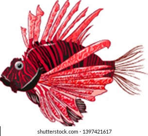 4,072 Lion fish black background Images, Stock Photos & Vectors ...