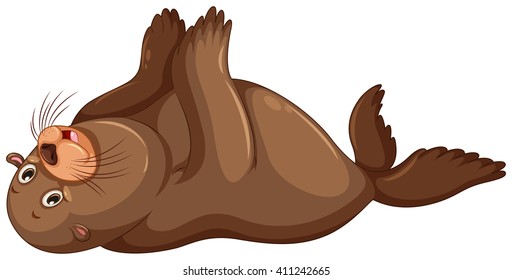 Ilustración de las manos de león marino
