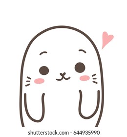 Sea lion happy in love emotion on white background isolated