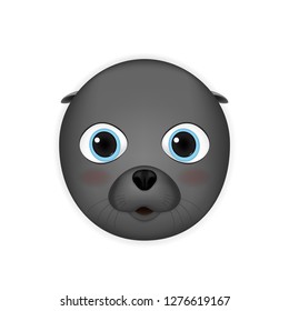 Sea lion head cartoon vector