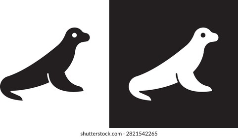 Sea lion icon flat solid graphic..