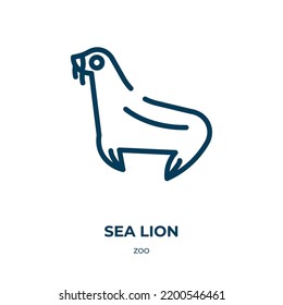 Sea lion icon. Linear vector illustration from zoo collection. Outline sea lion icon vector. Thin line symbol for use on web and mobile apps, logo, print media.