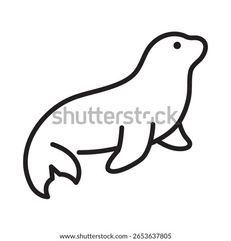Sea lion icon, symbolizing agility, marine mammals, and oceanic habitats.