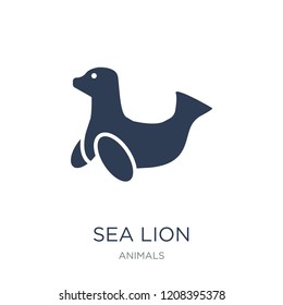 Sea lion icon. Trendy flat vector Sea lion icon on white background from animals collection, vector illustration can be use for web and mobile, eps10