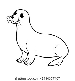 Sea Lion illustration coloring page for kids