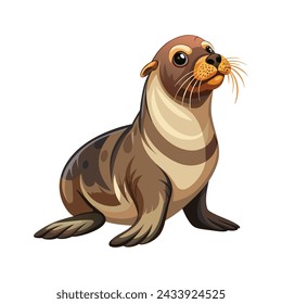 Sea Lion illustration on White Background