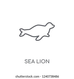 Sea lion linear icon. Modern outline Sea lion logo concept on white background from animals collection. Suitable for use on web apps, mobile apps and print media.