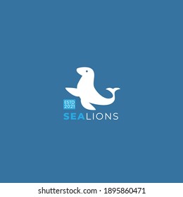 Diseño del logotipo de Sea Lion, ilustración vectorial