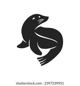 Sea Lion Logo template Isolated. Brand Identity. Icon Abstract Vector graphic