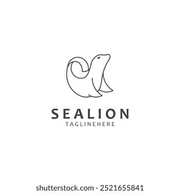 Sea lion mammal logo design animal sea illustration template