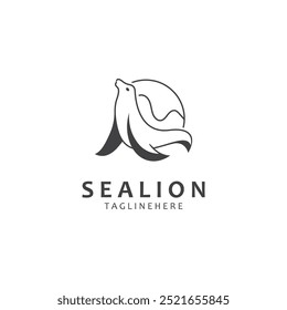 Sea lion mammal logo design animal sea illustration template