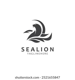 Sea lion mammal logo design animal sea illustration template