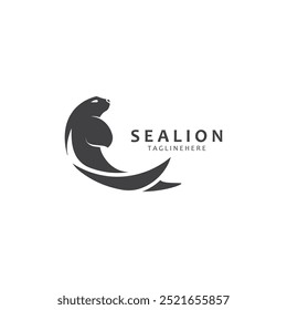 Sea lion mammal logo design animal sea illustration template