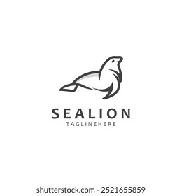 Sea lion mammal logo design animal sea illustration template