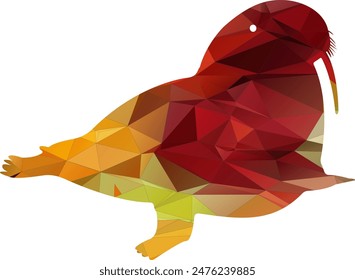 sea lion polygon style animal illustration 