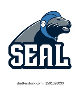 Sea Lion - Seal water polo or Beach volleyball mascot vector illustration