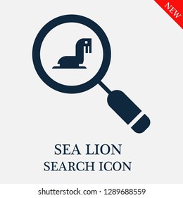 Sea lion search icon. Editable Sea lion search icon for web or mobile.