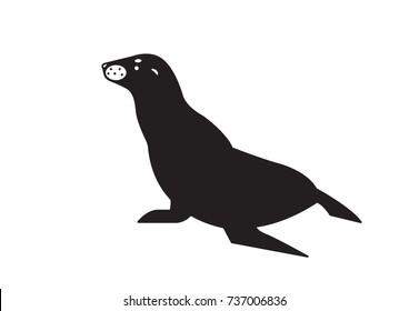sea lion vector icon logo
