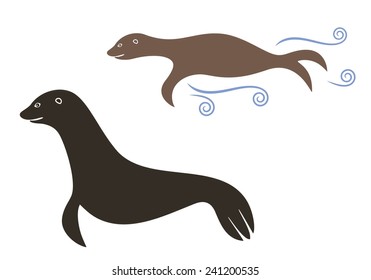 Sea lion. Vector illustration