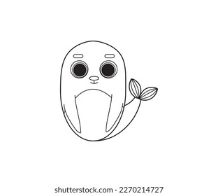 Sea lion vector isolated outline icon. Sea lion animal vector icon. Sea lion icon 