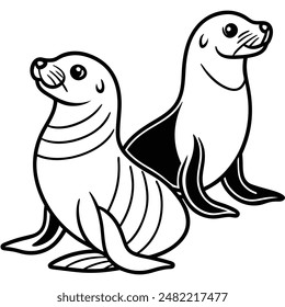 Sea lions have a streamlined, robust body designed for efficient swimming. Their bodies taper towards the rear, ending in strong, flipper-like tails.