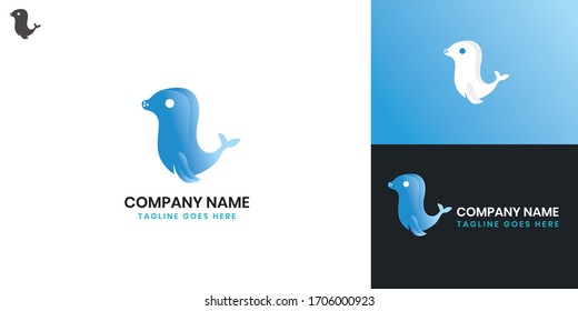 Sea Lions Logo - Alle Elemente auf dieser Vorlage sind mit Vektorillustration-Software editierbar