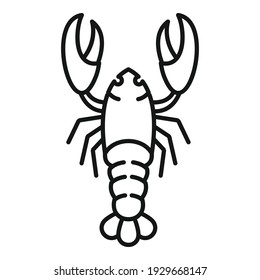 Sea lobster icon. Outline sea lobster vector icon for web design isolated on white background