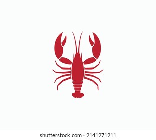Sea Lobster Icon Simple Style. Crawfish Icon Logo Design Vector Template.