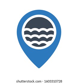 sea location vector glyph color icon 