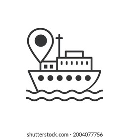 Sea Location, Vektorgrafik-Symbol-Stil Illustration. EPS10-Datei 