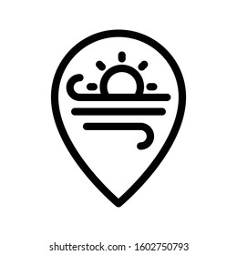 sea location vector thin line icon 