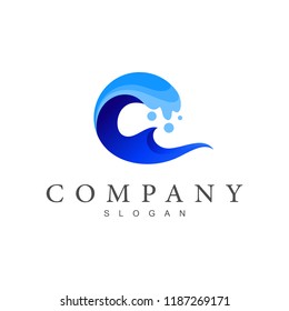 Sea ​​wave Logo With Big Waves, Wave Logo,beach Icon