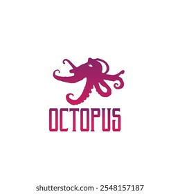 sea ​​octopus logo design with gradient color