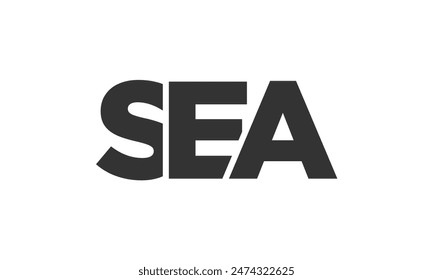 Plantilla de diseño de logotipo SEA con texto en negrita fuerte y moderno. Logotipo de Vector inicial basado en tipografía simple y mínima. Identidad de empresa de moda ideal para la presencia de marca de negocios.
