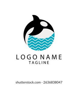 sea ​​orca logo design vector