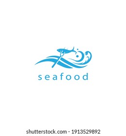 sea ​​fish logo food vector design illustration