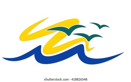 sea Logo with seagulls.